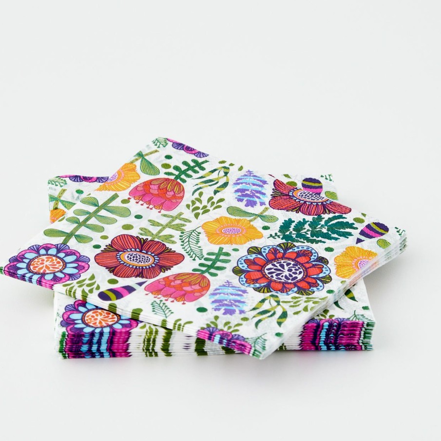 Kitchen & Serveware GigiandTom  | Folk Floral Paper Napkins 20Pack Multi